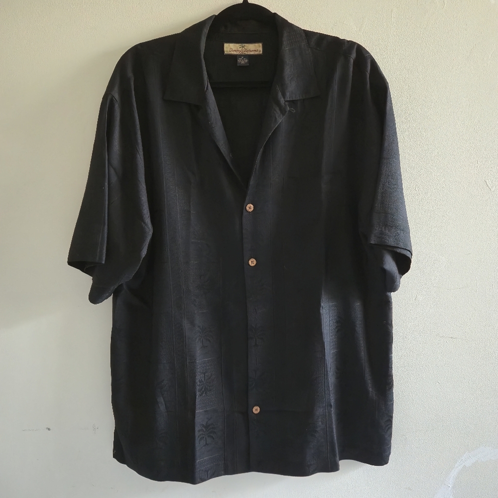 Tommy Bahama Black Silk Camp Shirt